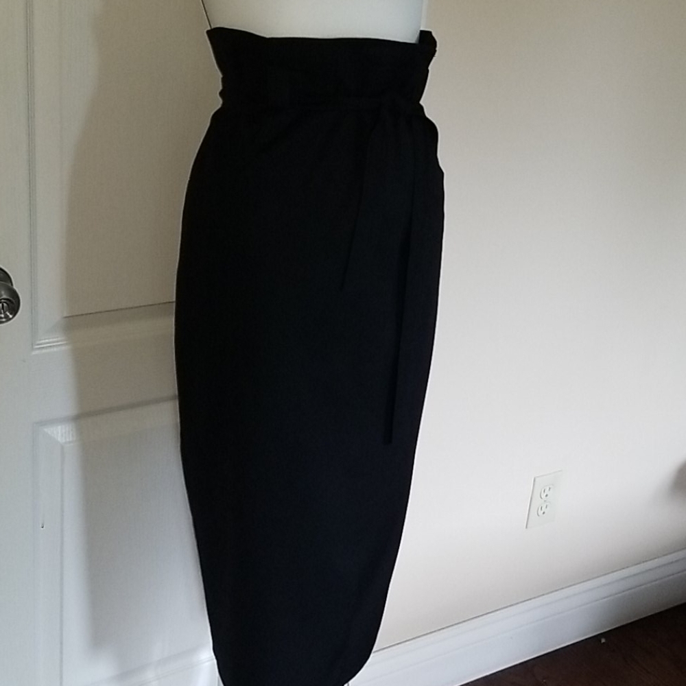 Vintage Liptons Pure virgin Wool Paperbag Wrap Skirt - Picture 1 of 5